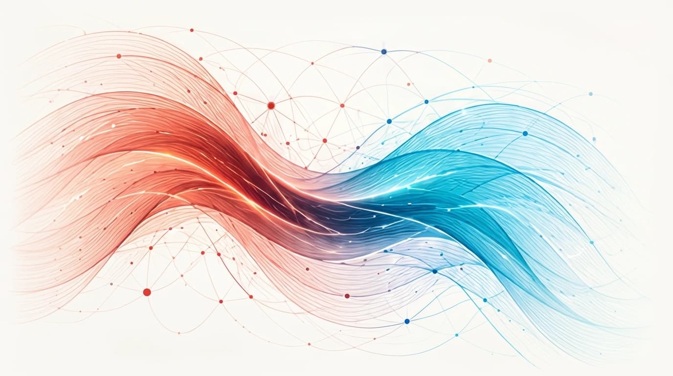 Flowing dual-color breath and neural awareness wave